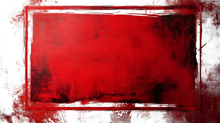 red grunge and scratch effect texture with transparent background and frame surround