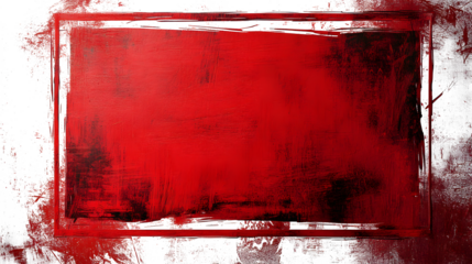 red grunge and scratch effect texture with transparent background and frame surround