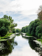 Trubezh river in Pereslavl-Zalessky town, Russia