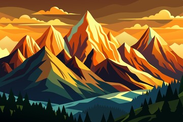 illustration of the landscape of mountain ranges