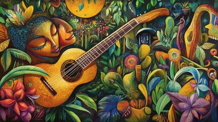 Musical Interlude in a Lush Garden