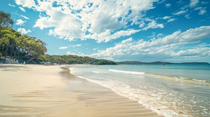 Obraz premium Noosa Heads Panorama: 50+ Beaches, Motion Blur, UHD Image, High-Angle, Striped Reefwave, Lightbox, Rollei Prego 90