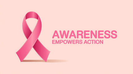 Breast Cancer Awareness Month campaign banner and poster design.Realistic pink ribbon.