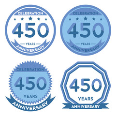 Celebration 450 Years Anniversary - Blue Seals, 4 Variations, Blue and Transparent Seals.