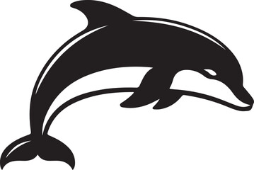 Silhouette of a dolphin jumping