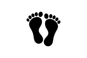 Human foot silhouette icon on a white background 
