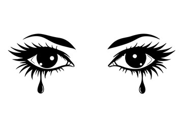 Image of tears on a white background