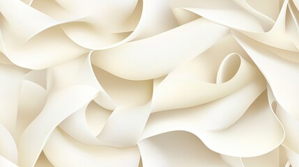 A close-up view reveals a white and beige wavy paper wall illuminated by soft lighting, creating an elegant atmosphere and emphasizing its intricate textures SEAMLESS PATTERN