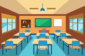 Empty Classroom Vector Illustration - SVG Files, Cricut Cut Files, Clipart, and T-Shirt Graphics for Educational Design