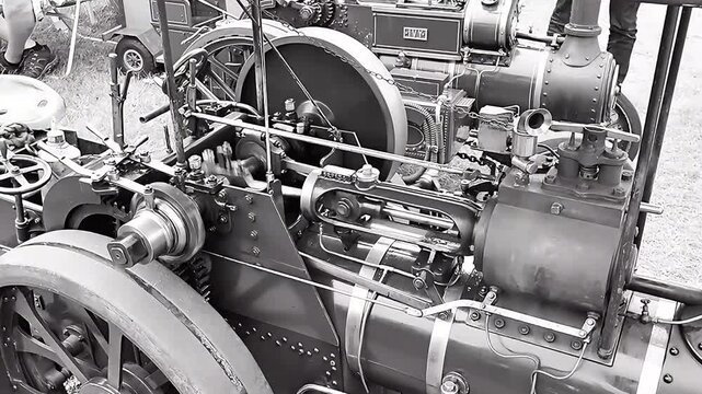 Working small steam engine from small traction engine.
