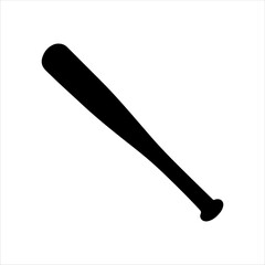 Vector baseball bat silhouette illustration design on white background.