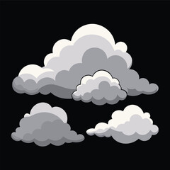 Obraz premium Cartoon cloud vector set