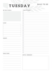 Monday and Sunday Start Daily to Do Planner