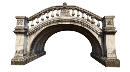 Obraz premium Ornate Stone Bridge with Lanterns Isolated