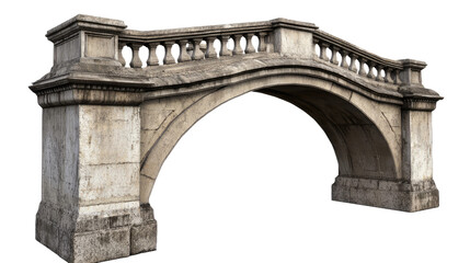 Obraz premium Ornate Stone Bridge with Lanterns Isolated