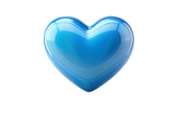 Fototapeta premium Tranquil Blue Heart Floating on a White Canvas png