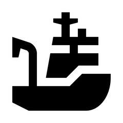 Obraz premium Fishing Trawler Boat Solid Icon