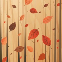 Falling autumn leaves illustration