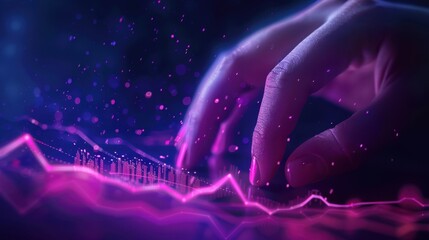 The glowing hand and graph.