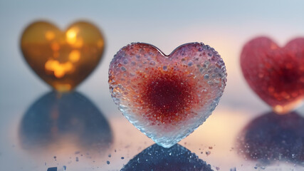 Obraz premium Heart shape for Love concept, Valentine's Day concepts. love symbol, concept for Valentine's Day, wedding etc. Heart elements for love concept design. AI generated image
