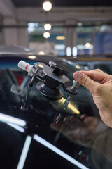Installing windshield on a car with automotive design