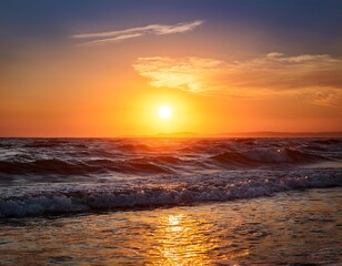 Obraz premium sunset ocean serene sunset ocean