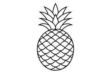 Fototapeta premium Pineapple fruit covered with leaves on a white background