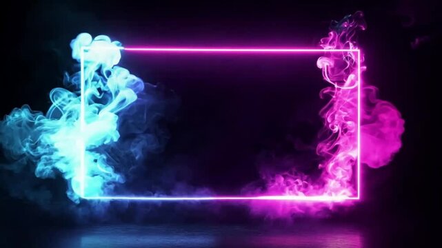 Smoke Effects: Wisps of smoke subtly swirl around the neon oblong, adding a sense of mystery and atmosphere to the design. The smoke is semi-transparent, with soft edges that blend into the background