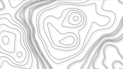 Modern Wavy white topography abstracted on a white backdrop. cartography topographic map, Topographic map background.