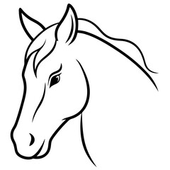 horse head vector line art