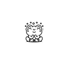 Obraz premium Creative and Whimsical Frog Line Drawing Doodle Art with Fine Detail and Minimalistic Style, Great for Home Decor, Graphic Design, and Art Prints