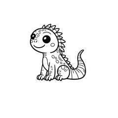 Obraz premium Creative and Whimsical Iguana Line Drawing Doodle Art with Fine Detail and Minimalistic Style, Perfect for Home Decor, Graphic Design, and Art Prints