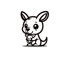 Fototapeta premium Creative and Whimsical Kangaroo Line Drawing Doodle Art with Fine Detail and Minimalistic Style, Great for Home Decor, Graphic Design, and Art Prints