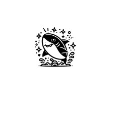 Obraz premium Creative and Whimsical Shark Line Drawing Doodle Art with Fine Detail and Minimalistic Style, Great for Home Decor, Graphic Design, and Art Prints