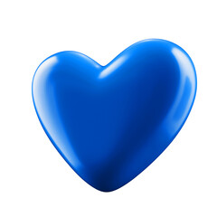 blue heart 3D cartoon isolated on white