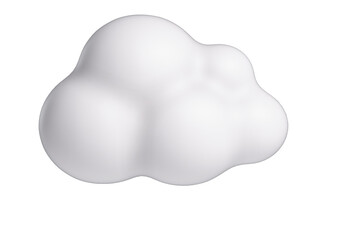 3D Cloud Cartoon Icon