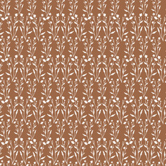 Seamless pattern with white flowers