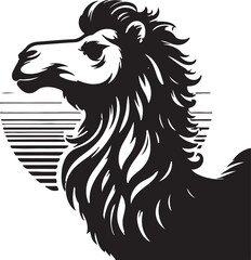 camel silhouette vector style with White Background