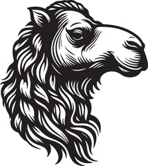 camel silhouette vector style with White Background