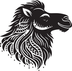 camel silhouette vector style with White Background