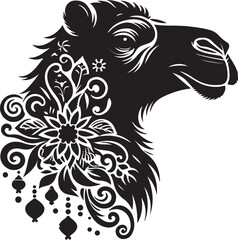Obraz premium camel silhouette vector style with White Background