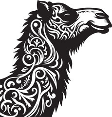camel silhouette vector style with White Background