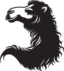 camel silhouette vector style with White Background