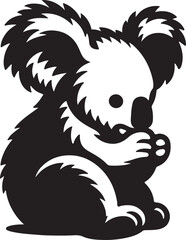  koala silhouette vector style with White Background