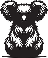  koala silhouette vector style with White Background