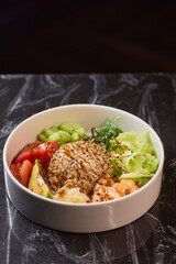 A Colorful and Vibrant Salad Bowl Filled with Fresh Vegetables and Delicious Toppings