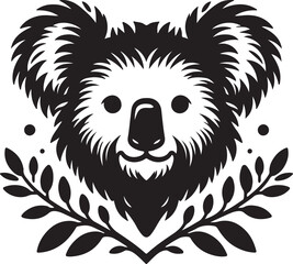  koala silhouette vector style with White Background