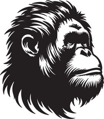 Obraz premium Orangutan silhouette vector style with White Background