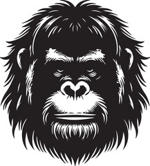 Orangutan silhouette vector style with White Background