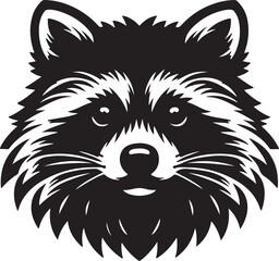 Raccoon silhouette vector style with White Background